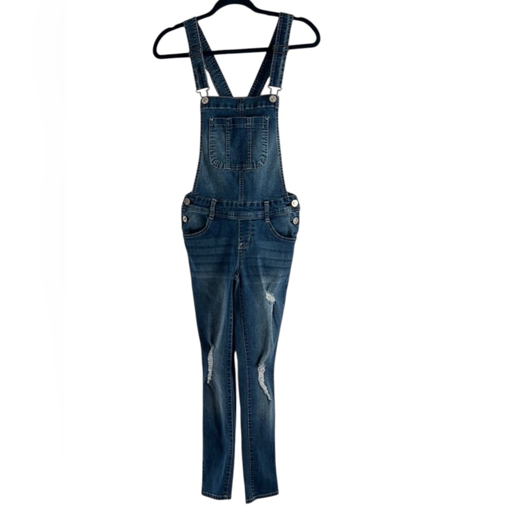 Wallflower Overalls Bibs Denim Distressed Women’s Size S EUC - Picture 2 of 10